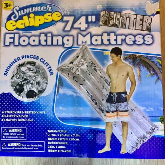 3 NIB pool floats- GLITTER silver, LIME slice, & NEMO - Picture 2 of 5